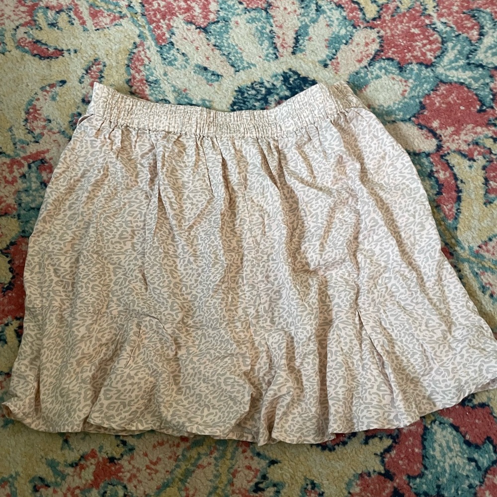 Sim and Sam pink pleated cheetah skirt